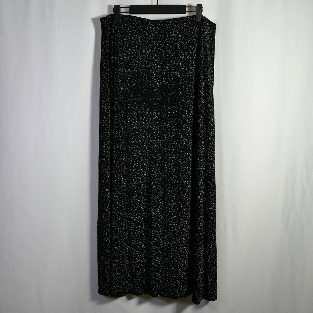 VTG Briggs New York Y2K Whimsigoth Maxi Skirt Size XL Floral Buttons Whimsical‎